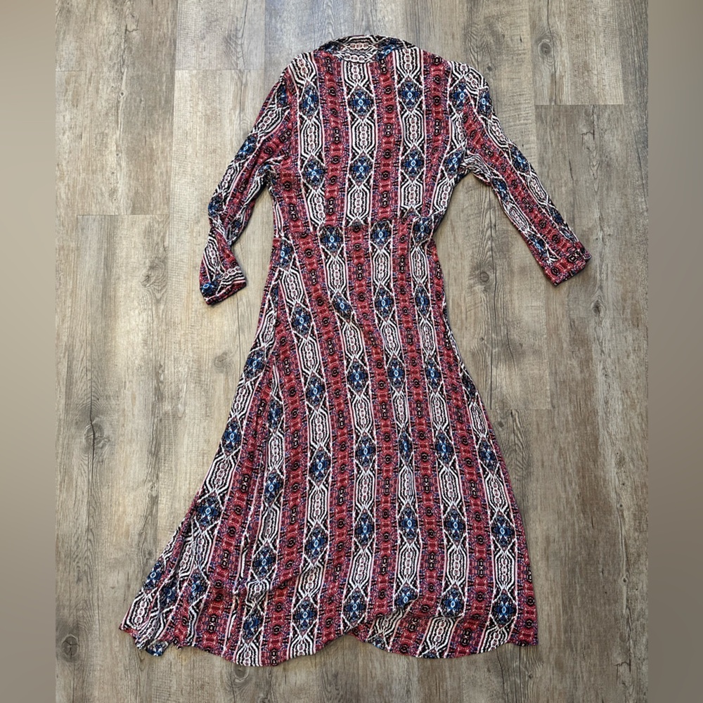 Boho Patterned Collared Sundress - Picture 3 of 12